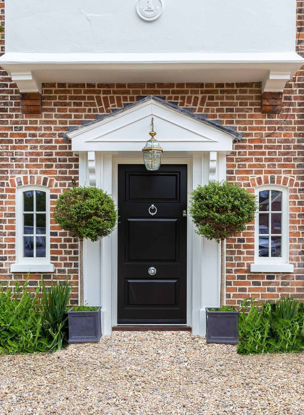 Black entrance door