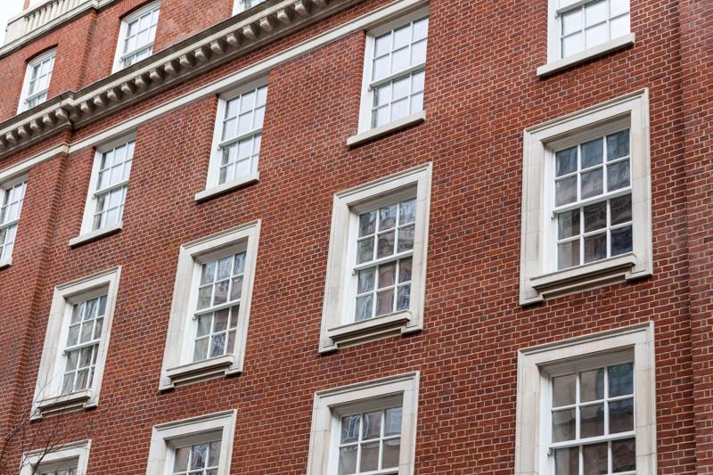 Close-up image of timber sliding sash windows 